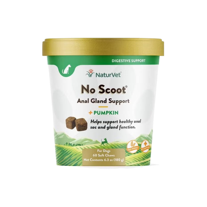 NaturVet No Scoot Plus Pumpkin Soft Chews Digestive Supplement 6.3oz (60ct)