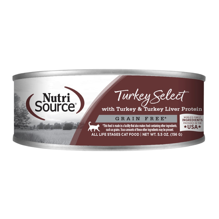 Nutrisource Cat Grain Free Turkey Select Turkey & Liver Can 5.5oz