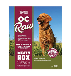 OC Raw Beef & Produce Meaty Rox (Bite-Size) Frozen Raw Dog Food