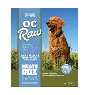 OC Raw Lamb & Produce Meaty Rox (Bite-Size) Frozen Raw Dog Food 3lb