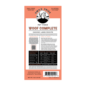 Oma's Pride Woof Complete Lamb Recipe 4lb