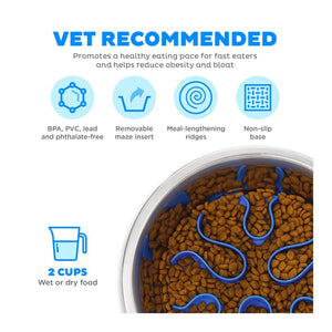 Outward Hound Fun Feeder Stainless Steel Slow Feeder Bowl