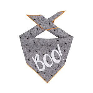 Paisley Paw Halloween Grey Boo! Bandana