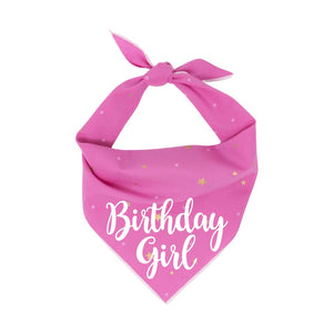 Paisley Paw Birthday Girl Pink Glitter Bandana