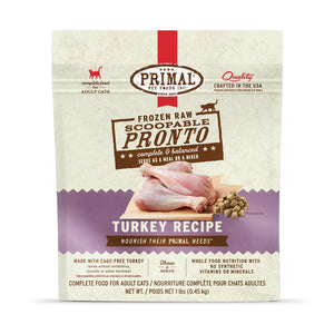 Primal Feline Raw Frozen Pronto Turkey 1lb
