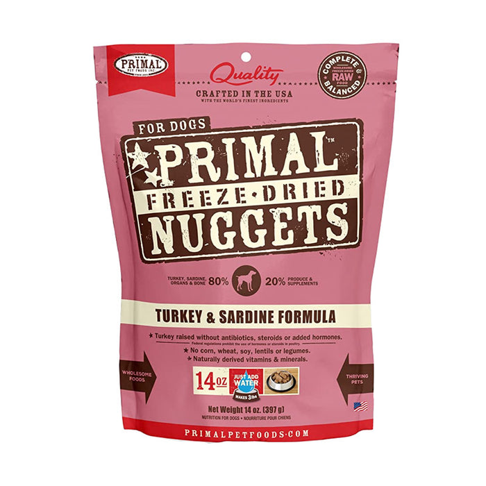 Primal Turkey & Sardine Formula Freeze Dried Nuggets 14oz