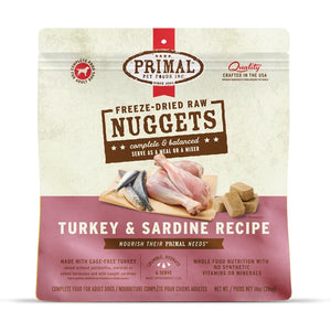 Primal Turkey & Sardine Formula Freeze Dried Nuggets 14oz