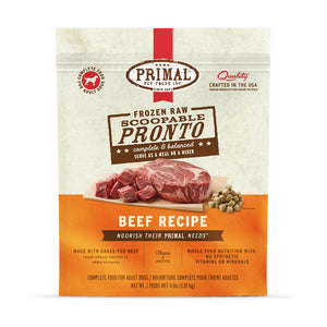 Primal Pronto Frozen Raw Beef Dog Food 4lb
