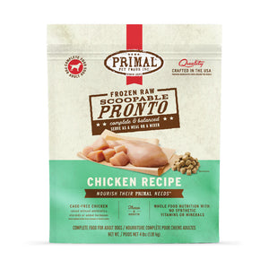Primal Pronto Frozen Raw Chicken Dog Food 4lb