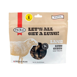 Primal Let's All Get Along Dehydrated Lamb Lung Dog Treats 1.5oz