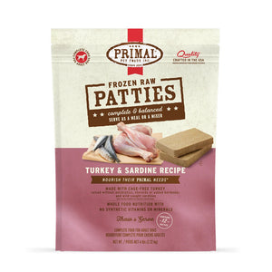 Primal Frozen Raw Turkey & Sardine Dog Food