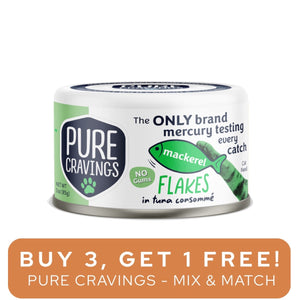 Pure Cravings Mackerel Flakes in Tuna Consomme Can 3oz
