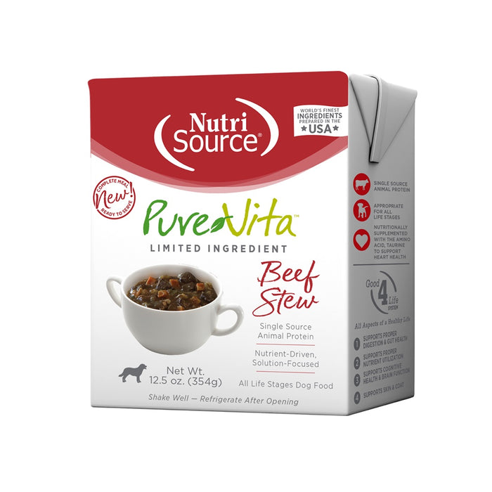 Nutrisource PureVita Beef Stew Wet Dog Food