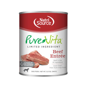 Nutrisource PureVita Grain Free Beef Entrée Wet Dog Food
