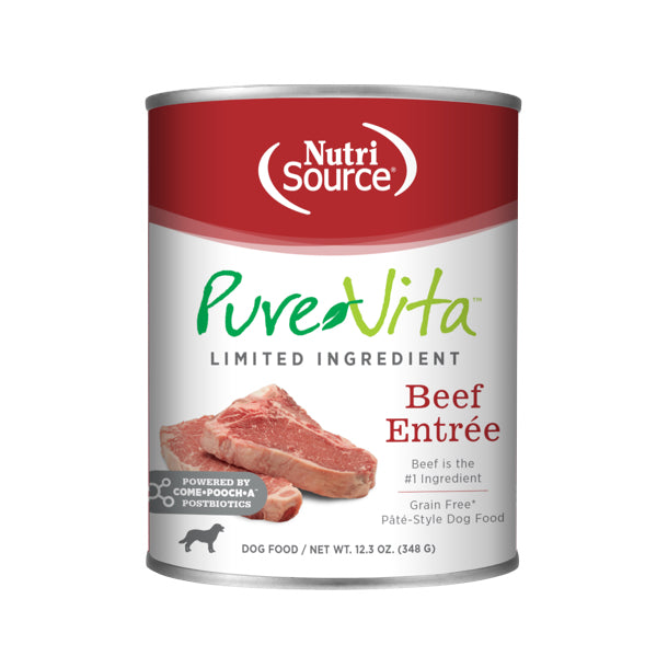 Nutrisource PureVita Grain Free Beef Entrée Wet Dog Food