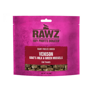 Rawz Raw Venison, Goat's Milk & Green Mussels Freeze-Dried Cat Treats 1oz