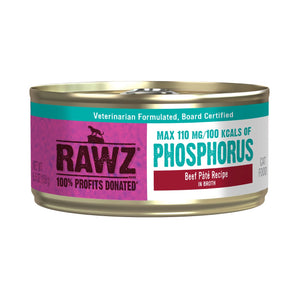 Rawz Low Phosphorus Beef Pate Canned Cat Food 5.5oz