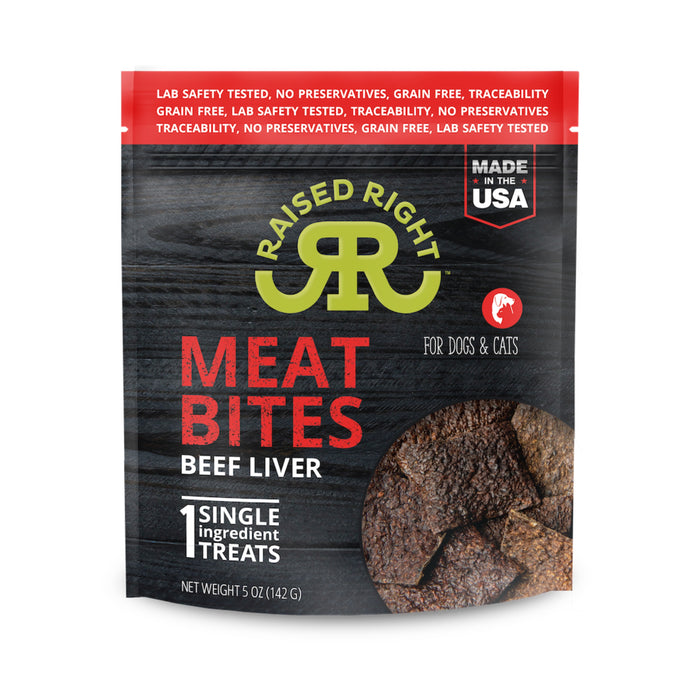 Raised Right Beef Liver Bites Treats 5oz