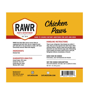Rawr Frozen Raw Chicken Paws (Chicken Feet) 1lb