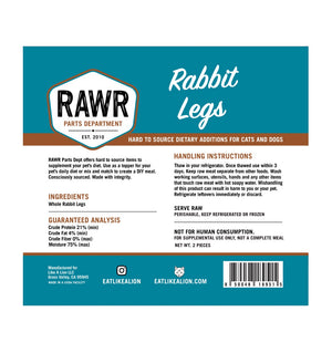 Rawr Food Raw Rabbit Leg (2 count)