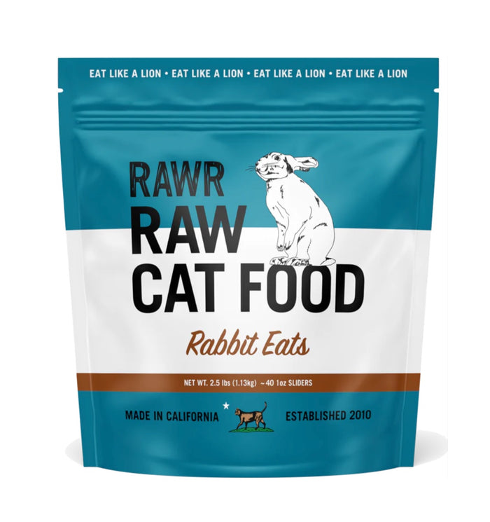 RAWR Raw Cat Food Sliders Rabbit 2.5lb