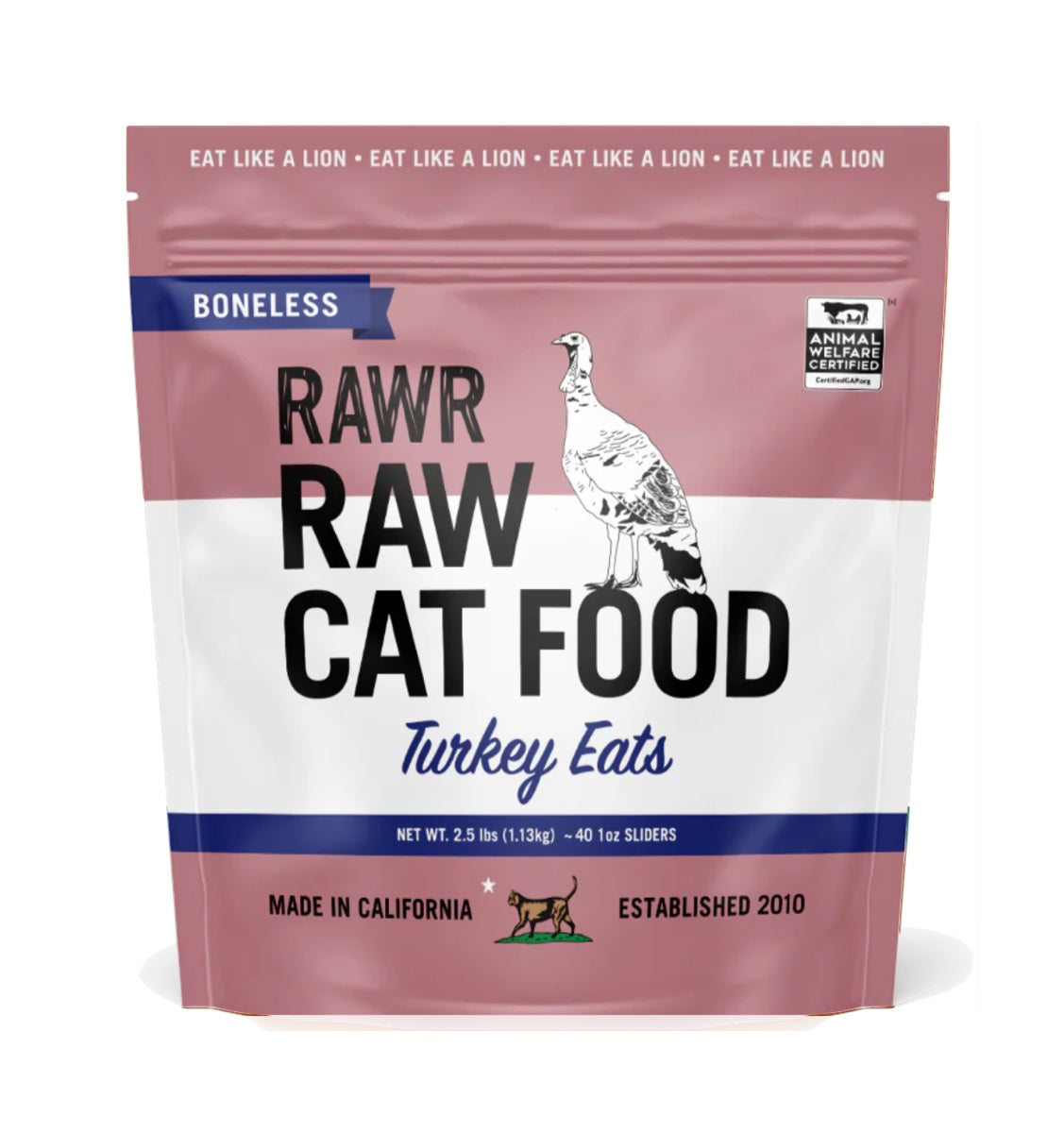 RAWR Raw Cat Food Sliders Boneless Turkey 2.5lb Furly s Pet Supply