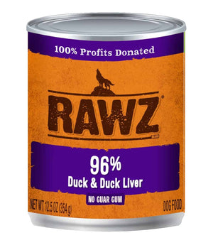Rawz 96% Duck & Duck Liver Pate Dog Food Can