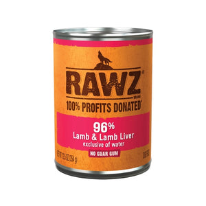 Rawz 96% Lamb & Lamb Liver Pate Can Dog Food
