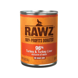 Rawz 96% Turkey & Turkey Liver Pate Can Dog Food