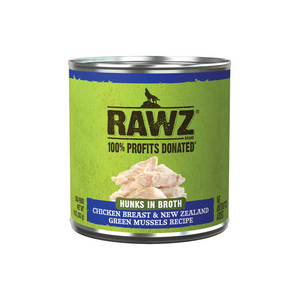 Rawz Hunks in Broth Chicken Breast & New Zealand Green Mussels Can