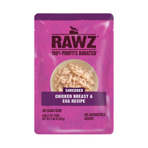 Rawz Shredded Chicken Breast & Egg Cat Food Pouch