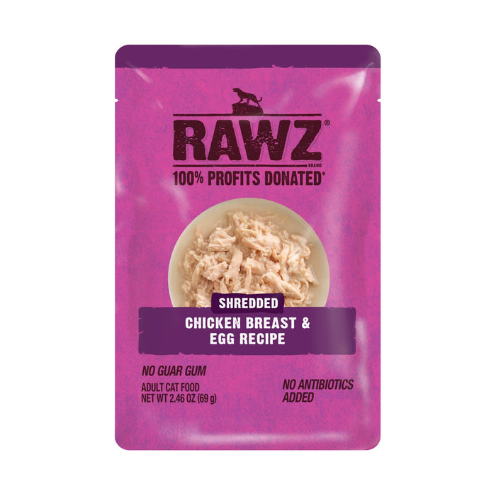 Rawz Shredded Chicken Breast & Egg Cat Food Pouch
