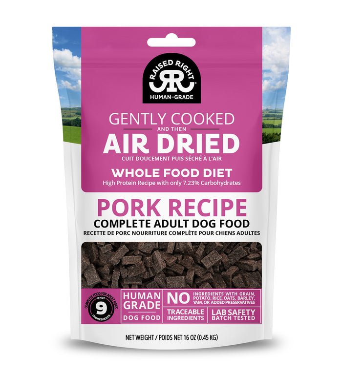 Raised Right Air Dried Original Pork Adult Dog Recipe 1lb