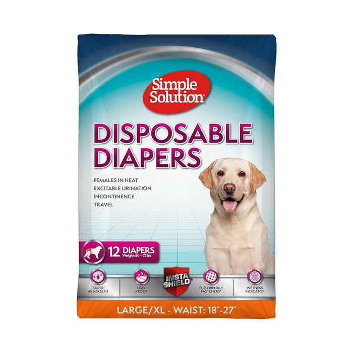 Simple Solution Disposable Dog Diapers Large/ X-Large (12 count)