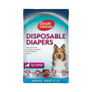 Simple Solution Disposable Dog Diapers Medium (12 count)