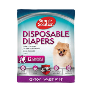 Simple Solution Disposable Dog Diapers X-Small/ Toy Breed (12 count)