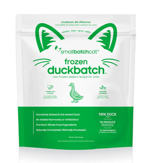 Smallbatch Frozen Raw Cat Duck Sliders 3lb