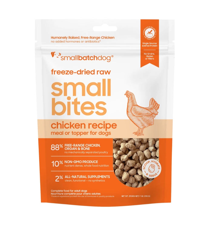 Smallbatch Small Bites Freeze-Dried Chicken Dog Food