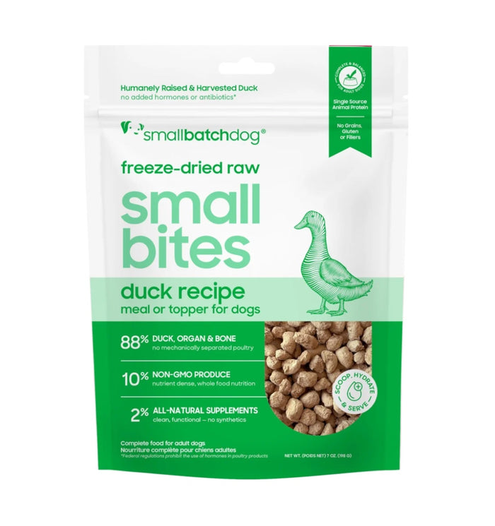 Smallbatch Small Bites Freeze-Dried Duck Dog Food