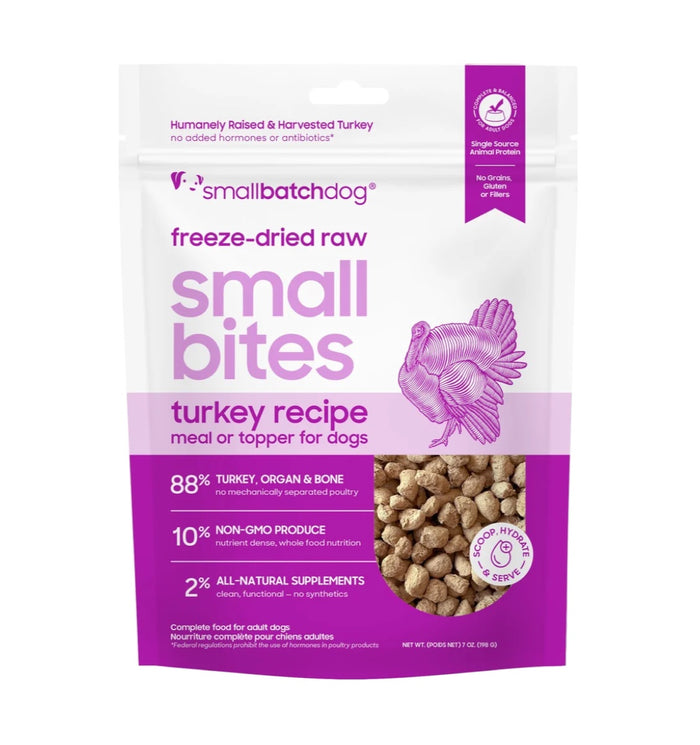 Smallbatch Small Bites Freeze-Dried Turkey Dog Food