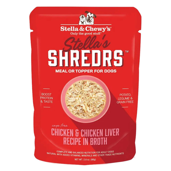Stella's Shredrs Chicken & Chicken Liver Recipe in Broth Pouch