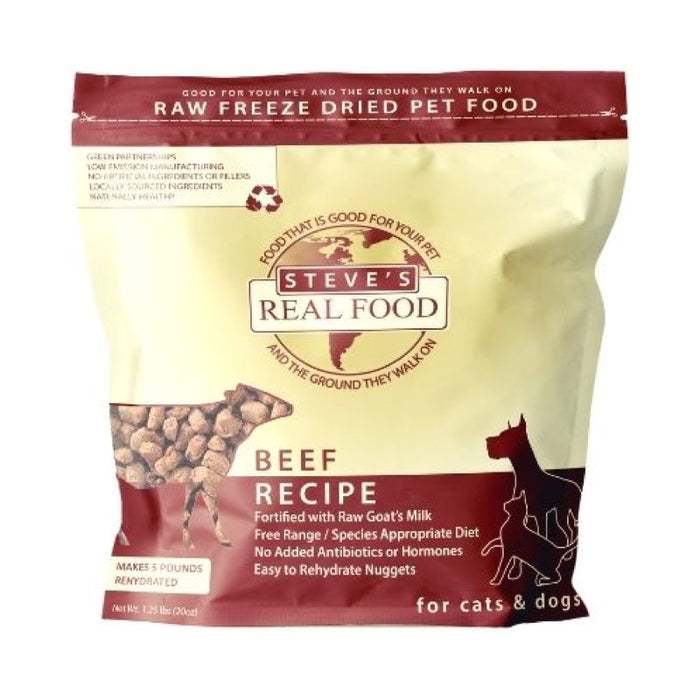 Steve's Real Food Freeze-Dried Beef Recipe for Cats & Dogs 1.25/ 5lb
