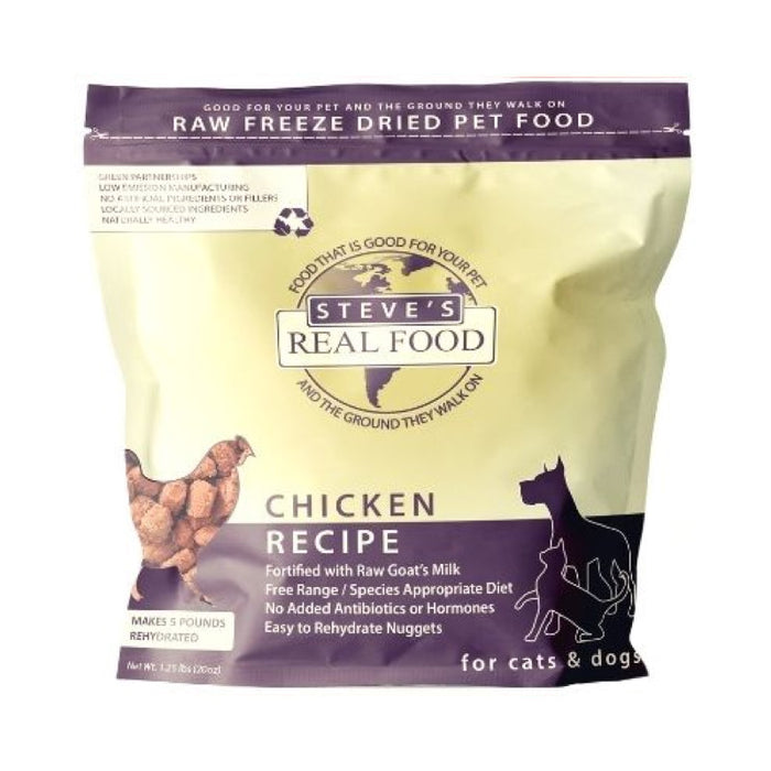Steve's Real Food Freeze-Dried Chicken Diet for Cats and Dogs 1.25oz/ 5lbs