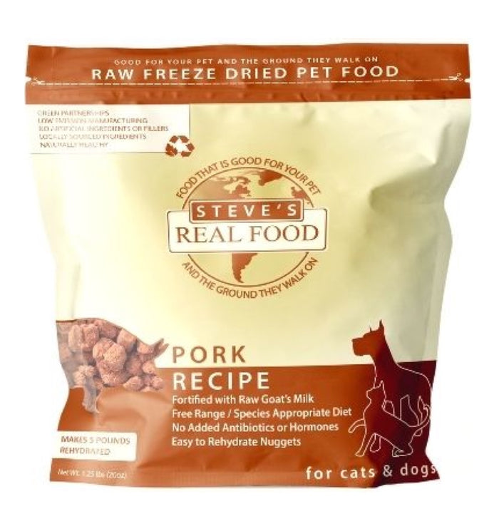 Steve's Real Food Freeze-Dried Pork for Cats & Dogs 1.25/ 5lb