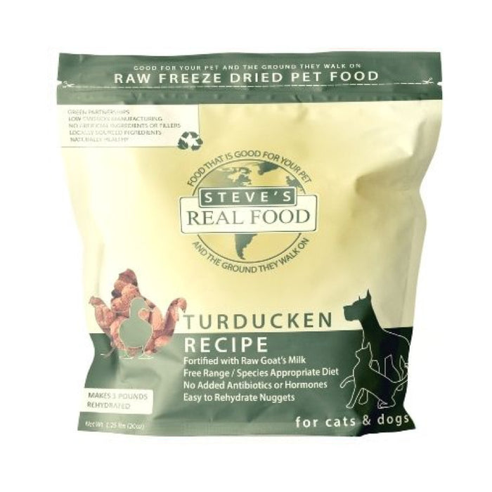 Steve's Real Food Freeze Dried Turducken for Cats & Dogs 1.25/ 5lb