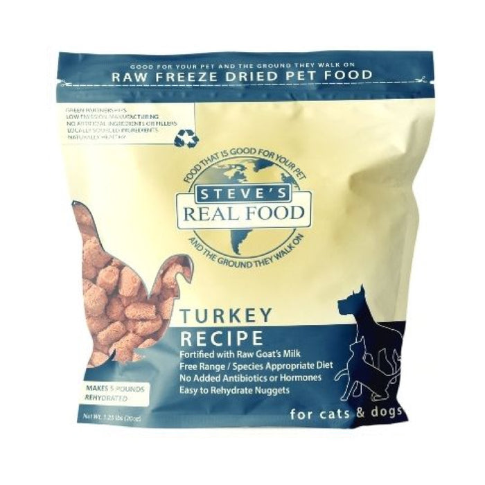 Steve's Real Food Freeze-Dried Turkey for Cats & Dogs 1.25/ 5lb