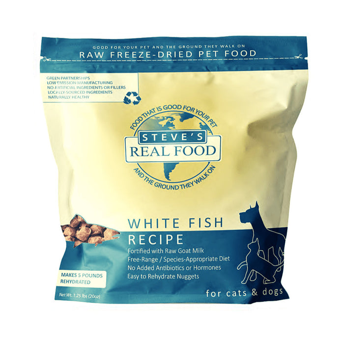 Steve's Real Food Freeze-Dried Whitefish for Cats & Dogs 1.25/ 5lb
