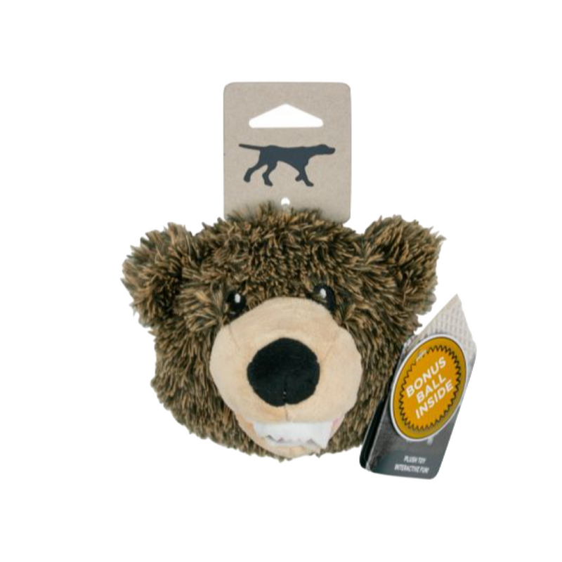 Tall Tails 2-in-1 Fetch Plush Ball Grizzly Bear – Furly's Pet Supply