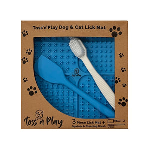 Toss N' Play Dog & Cat Lick Mat Set Blue (3 piece)