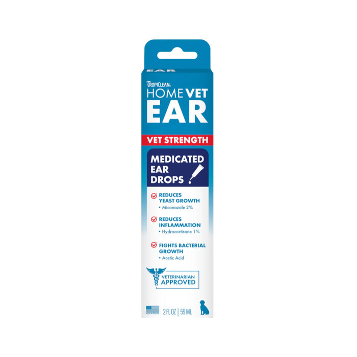 TropiClean HomeVet Medicated Dog Ear Drops 2oz